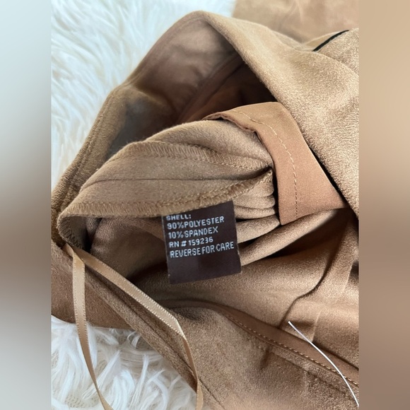 J McLaughlin Tan Skirt Sonya Faux Suede Pencil Midi Skirt Tan Size 12 - Picture 10 of 15